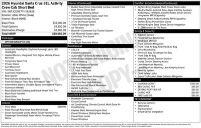 2026 Hyundai SANTA CRUZ SEL