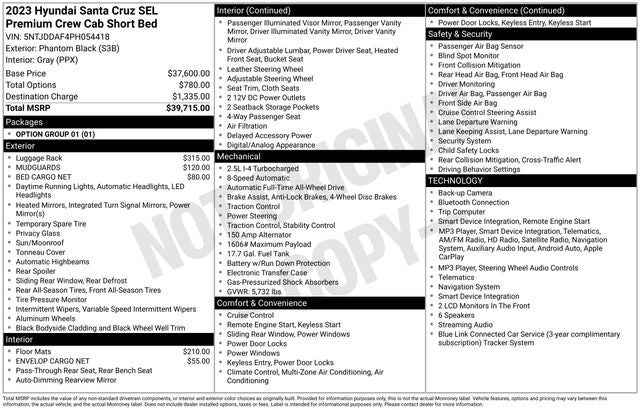 2023 Hyundai SANTA CRUZ SEL Premium