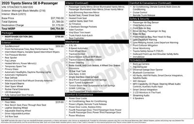2020 Toyota Sienna SE 8 Passenger