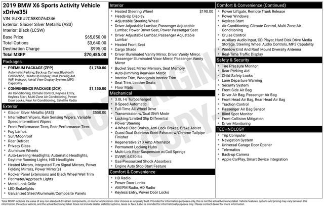2019 BMW X6 xDrive35i