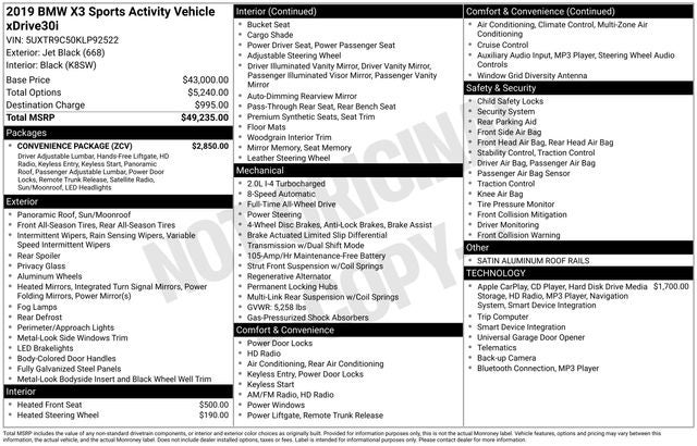 2019 BMW X3 xDrive30i