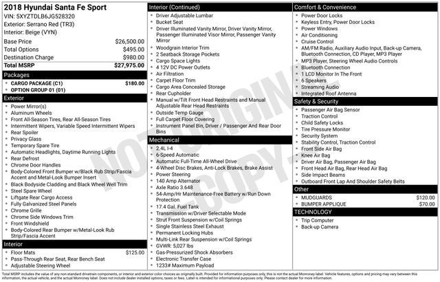 2018 Hyundai SANTA FE SPORT 2.4 Base