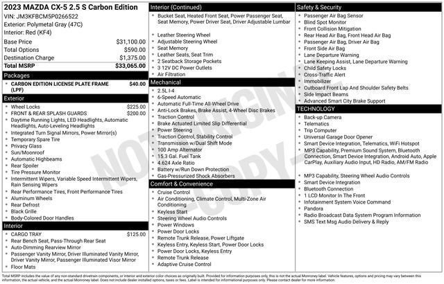 2023 Mazda Mazda CX-5 2.5 S Carbon Edition