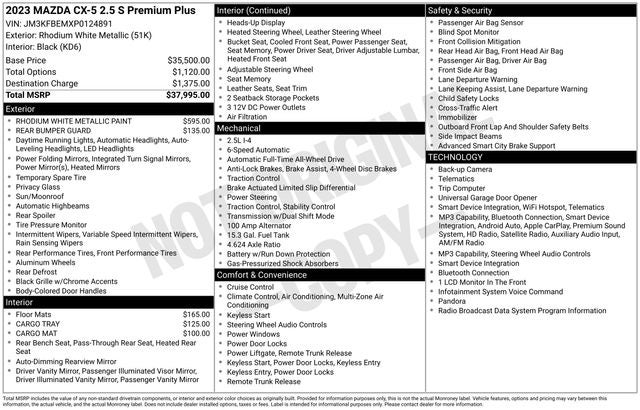 2023 Mazda Mazda CX-5 2.5 S Premium Plus Package