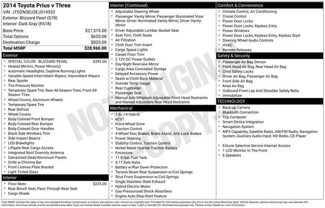 2014 Toyota Prius v Base