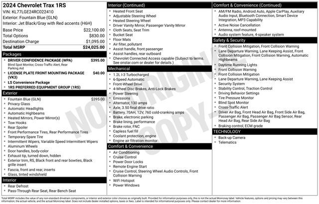 2024 Chevrolet Trax 1RS