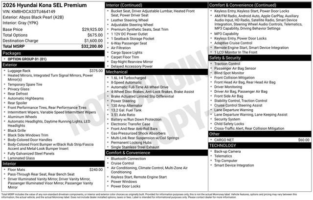 2026 Hyundai KONA SEL Premium
