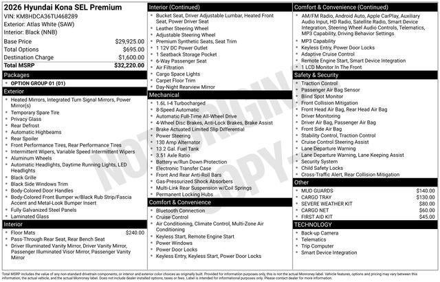 2026 Hyundai KONA SEL Premium