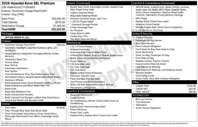 2026 Hyundai KONA SEL Premium