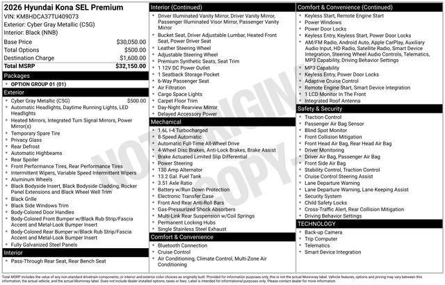 2026 Hyundai KONA SEL Premium