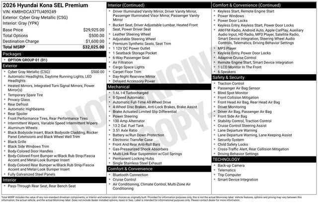 2026 Hyundai KONA SEL Premium