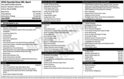 2026 Hyundai KONA SEL Sport