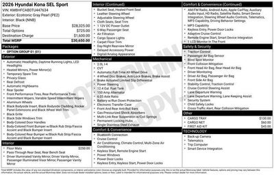 2026 Hyundai KONA SEL Sport