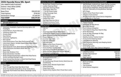 2026 Hyundai KONA SEL Sport