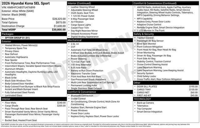 2026 Hyundai KONA SEL Sport