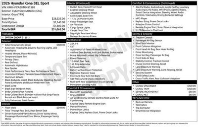 2026 Hyundai KONA SEL Sport