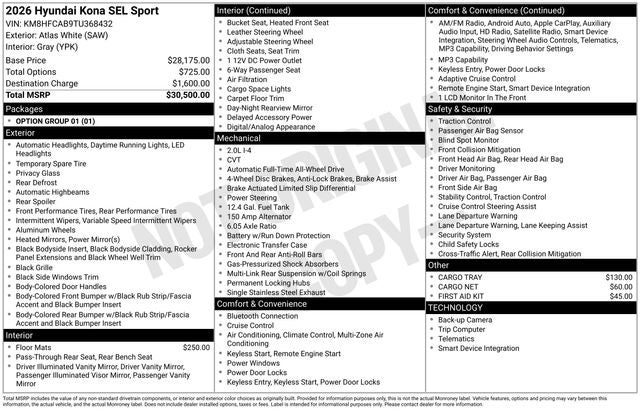 2026 Hyundai KONA SEL Sport