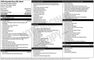 2026 Hyundai KONA SEL Sport