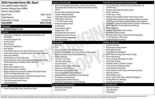 2026 Hyundai KONA SEL Sport