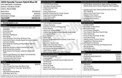 2026 Hyundai TUCSON HYBRID Blue