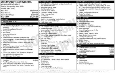 2026 Hyundai TUCSON HYBRID SEL