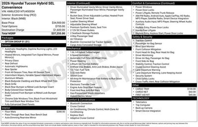 2026 Hyundai TUCSON HYBRID SEL Convenience