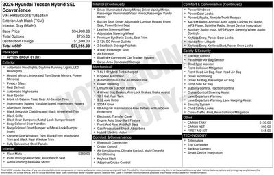 2026 Hyundai TUCSON HYBRID SEL Convenience