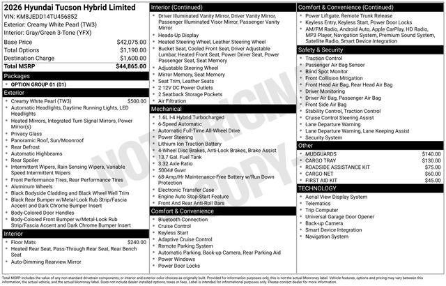 2026 Hyundai TUCSON HYBRID Limited