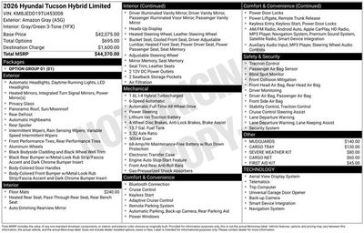 2026 Hyundai TUCSON HYBRID Limited