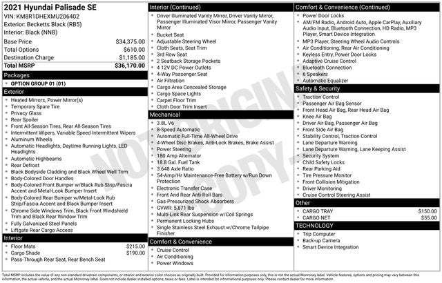 2021 Hyundai PALISADE SE