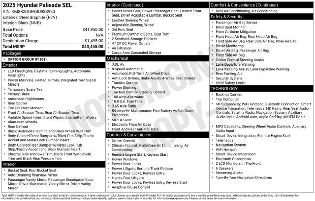 2025 Hyundai PALISADE SEL