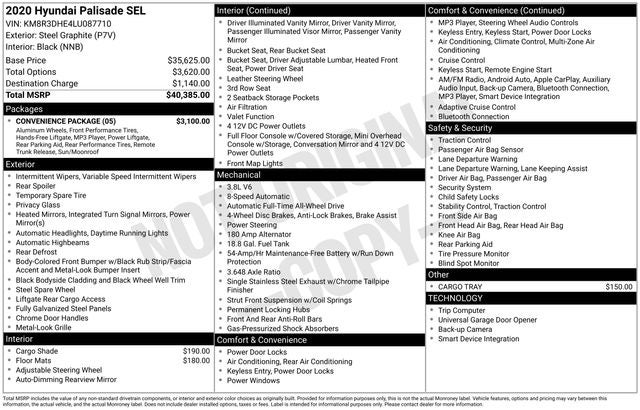 2020 Hyundai PALISADE SEL