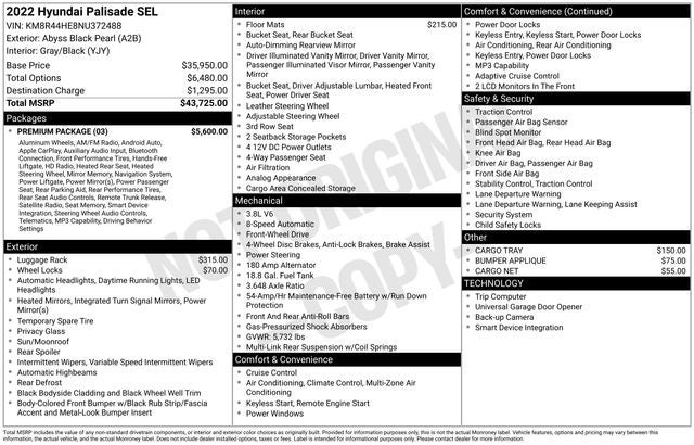 2022 Hyundai PALISADE SEL
