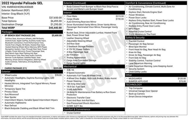 2022 Hyundai PALISADE SEL