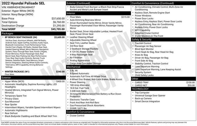 2022 Hyundai PALISADE SEL