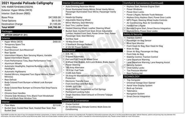 2021 Hyundai PALISADE Calligraphy
