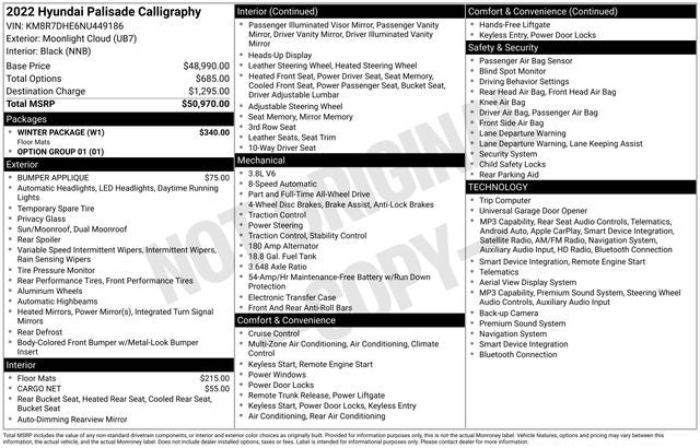 2022 Hyundai PALISADE Calligraphy