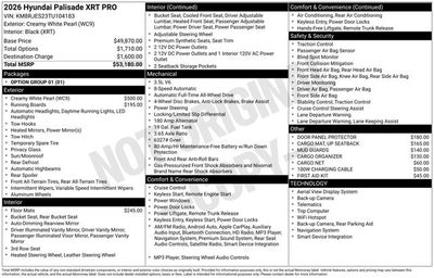 2026 Hyundai PALISADE XRT Pro