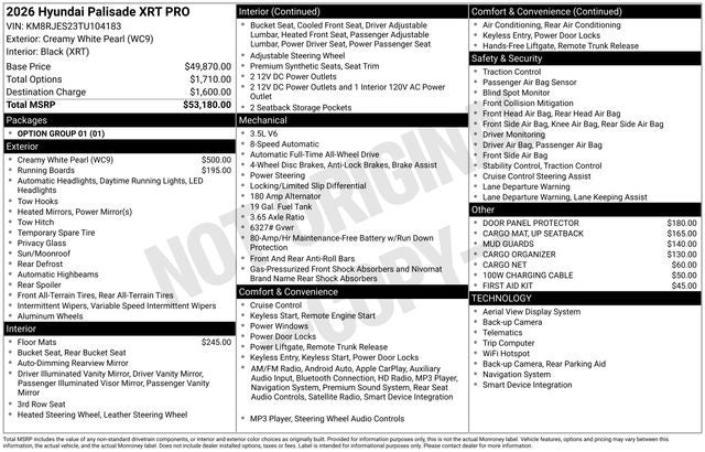2026 Hyundai PALISADE XRT Pro