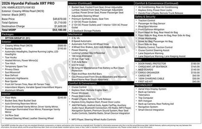 2026 Hyundai PALISADE XRT Pro