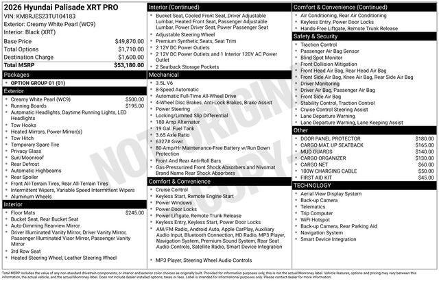 2026 Hyundai PALISADE XRT Pro