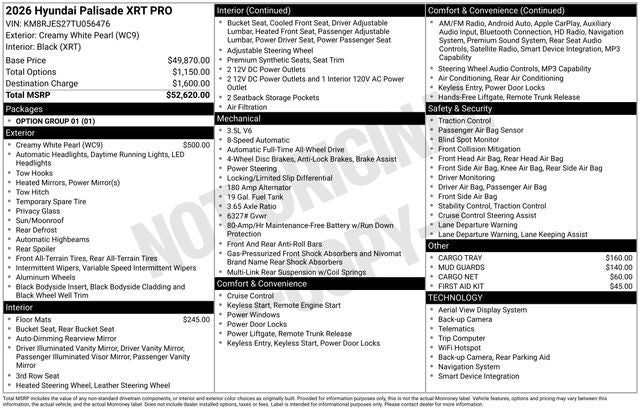 2026 Hyundai PALISADE XRT Pro
