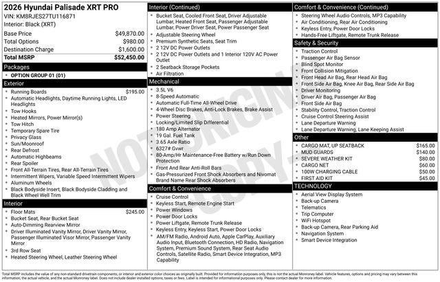 2026 Hyundai PALISADE XRT Pro