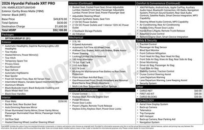 2026 Hyundai PALISADE XRT Pro