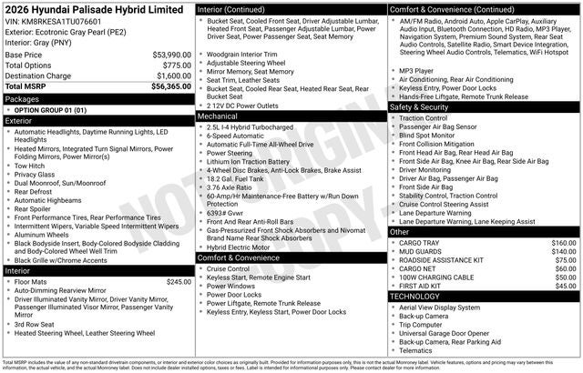 2026 Hyundai PALISADE HYBRID Limited