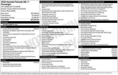 2026 Hyundai PALISADE SEL 7 Passenger