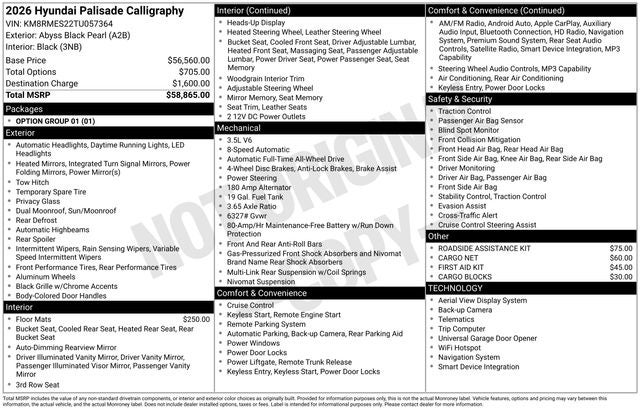 2026 Hyundai PALISADE Calligraphy