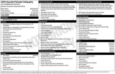 2026 Hyundai PALISADE Calligraphy