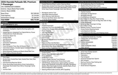 2026 Hyundai PALISADE SEL Premium 7 Passenger