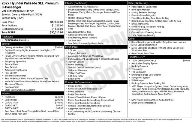 2027 Hyundai PALISADE SEL 7 Passenger